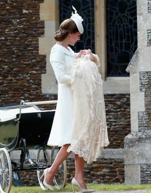 Princess Charlotte with her mother Kate Middleton - christening Sandringham.jpg